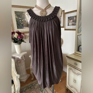 BCBG almost new brown mini dress back tie SZ M